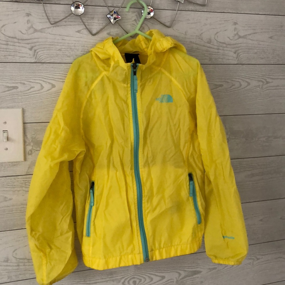 Girls S Rain Jacket Yellow Mint 7/8 North face